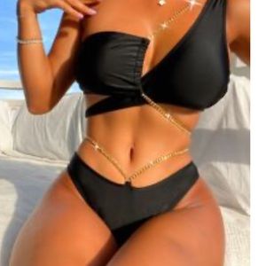 Bathing suit BUNDLE! Two suits! Both black w chains